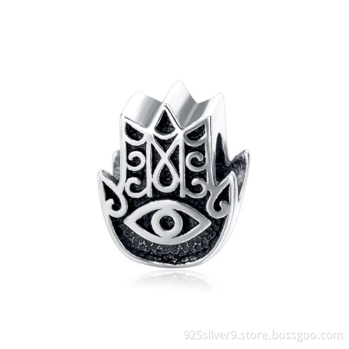 925 sterling silver black eyes charms/beads fit europe bracelets